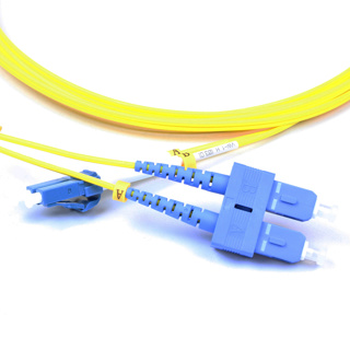 2mm duplex fiber optic patch cable OS2 SC / LC Yellow 3m