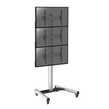 Stand on wheels for 3 TV screens 40''-65'' Height 240cm