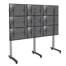 Video wall stand for 9 TV screens 45''-50'' with castors