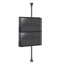 Tiltable floor-to-ceiling mount for 4 TV screens back to back 32" - 75"