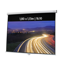 Manual projection screen 1.80x1.13m 16:10