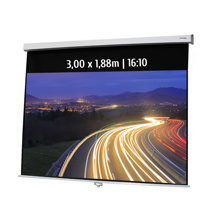Manual projection screen 3.00x1.88m 16:10