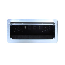 Caja de conexión con tapa 2xRJ45, USB, HDMI, 2x toma de 220v, gris