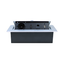 Caja de conexión de mesa pop-up, RJ45, USB, HDMI, toma de 220v, gris
