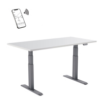 Sit-Stand Electric Desk 120 x 75 cm, Height 62-128 cm, White Top / Grey Base, Connected