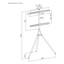 Scandinavian design easel stand for TV 45"- 65" white/beech